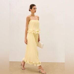 Pleated Layered Ruffle Skirt Set - Commense